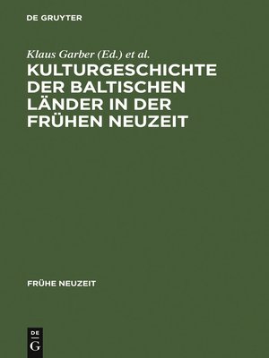 cover image of Kulturgeschichte der baltischen Länder in der Frühen Neuzeit